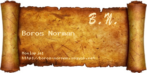 Boros Norman névjegykártya