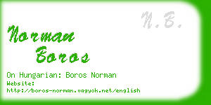 norman boros business card